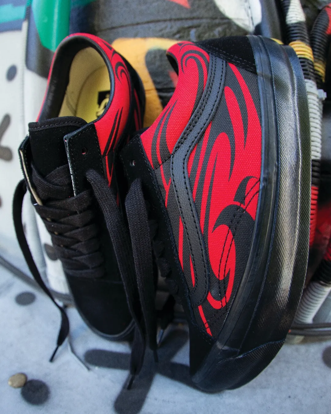 PREMIUM OLD SKOOL Y2K FLAME BLACK/RED