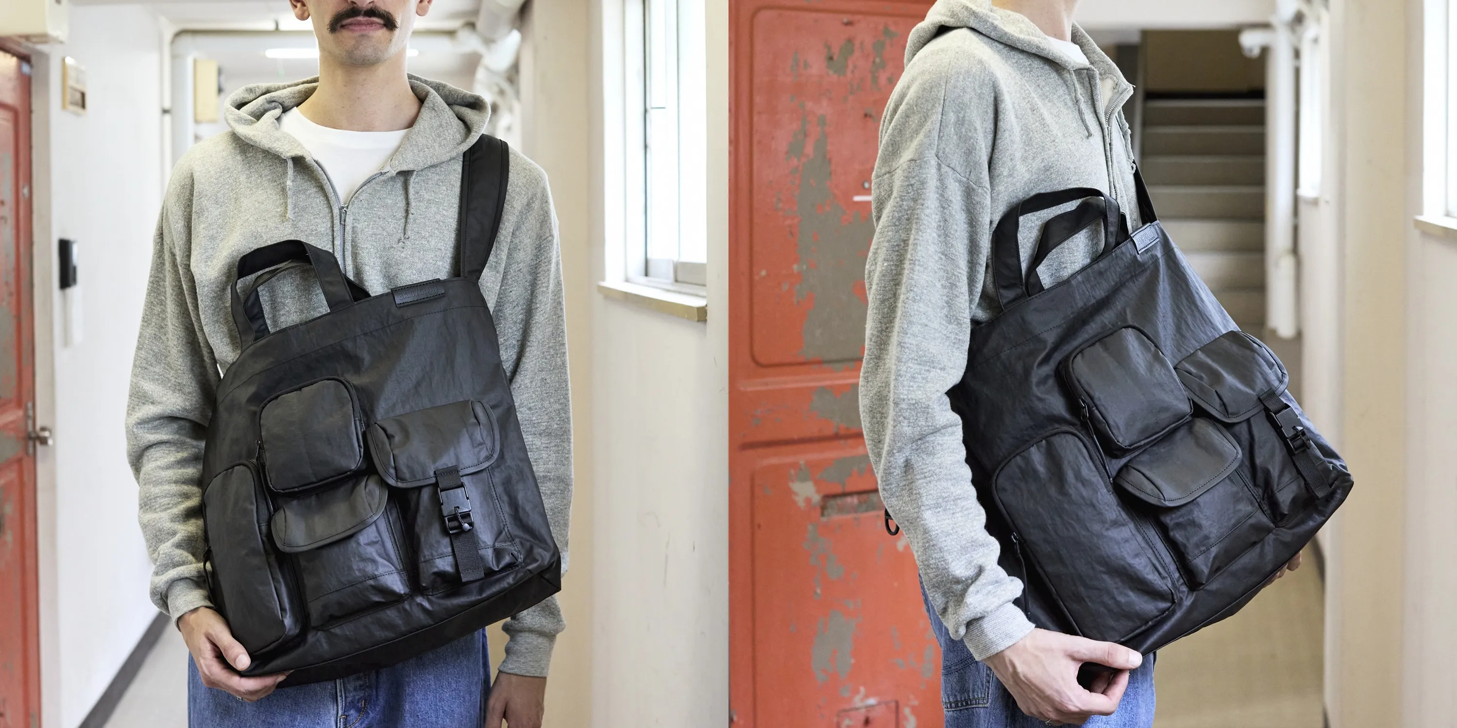 MULTI POCKET 2WAY TOTE BAG (MEDIUM)