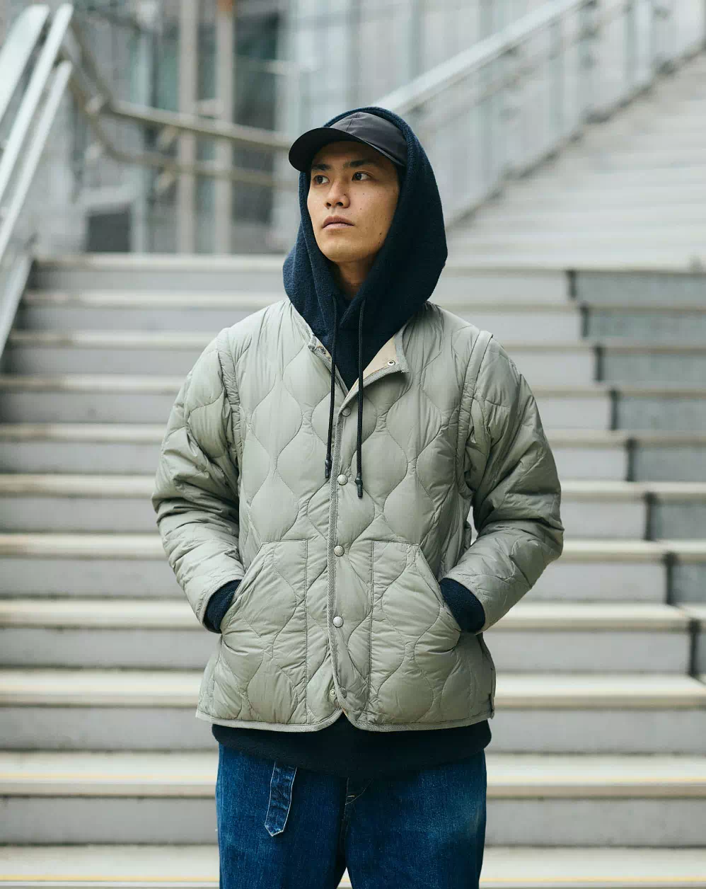 TAION MILITARY DETACHABLE SHOULDER DOWN JACKET